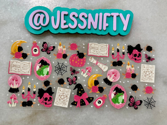Pink witchy decal