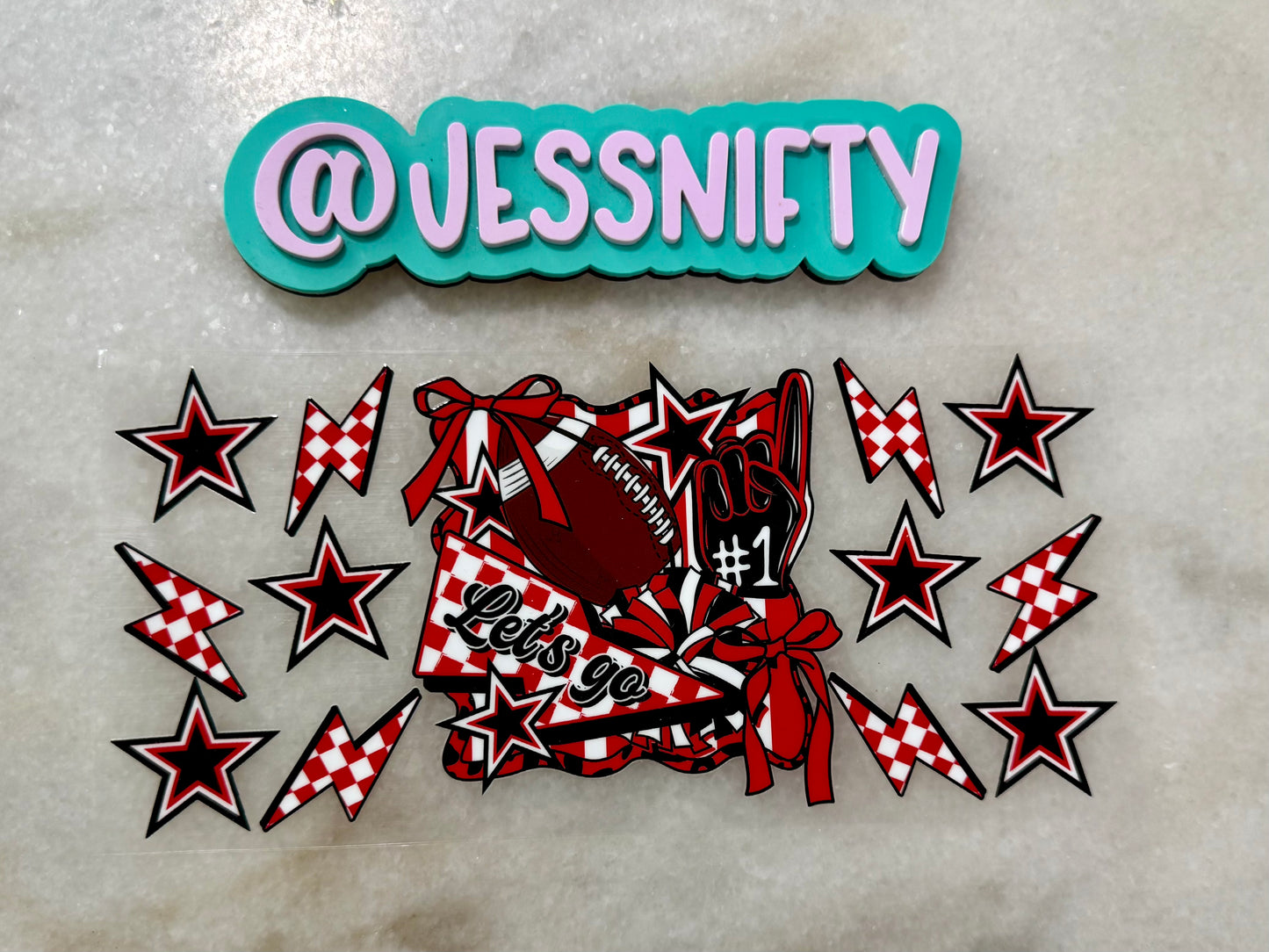 Red football decal
