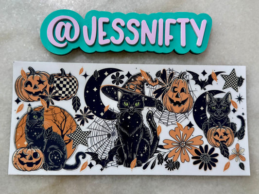 Black cat decal